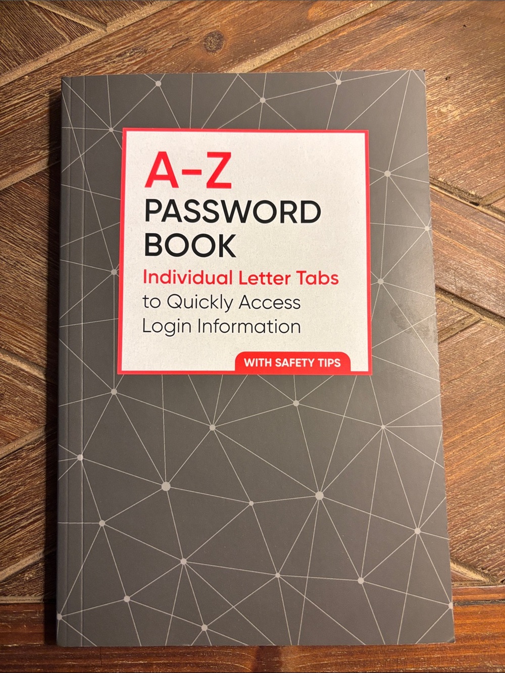 A-Z Password Book Gray | Password Organizer with Letter Tabs